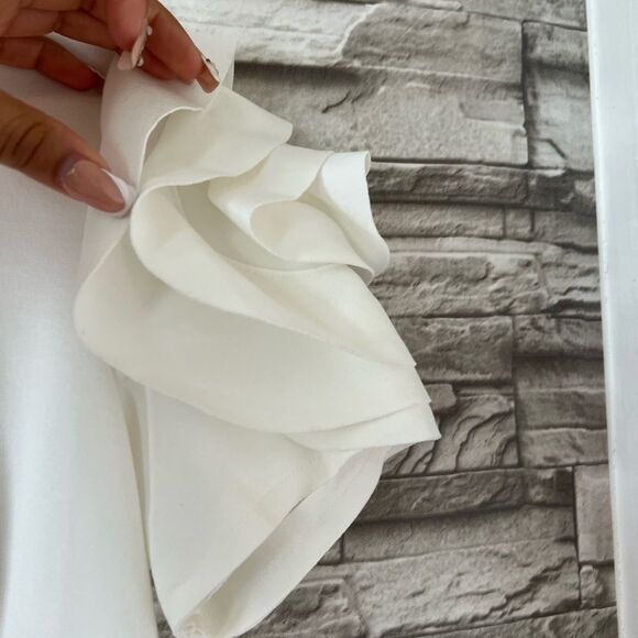 Pietro Brunelli || Women’s White Salisburgo Shealth Ruffle Maternity Dress S - Picture 4 of 11